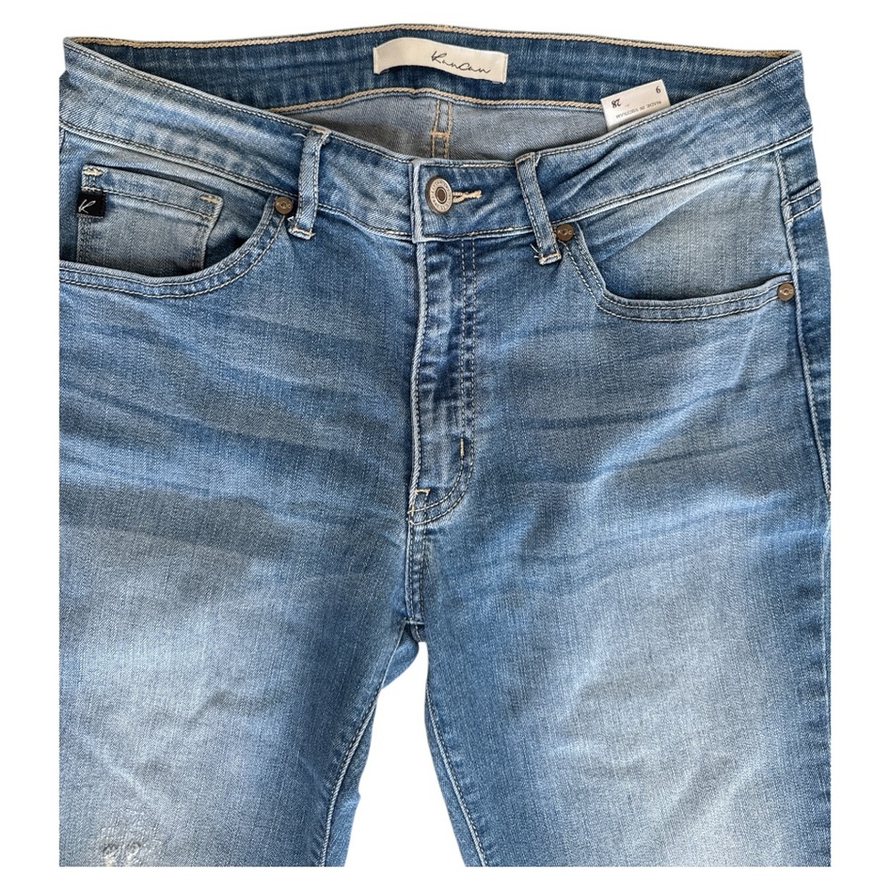 KanCan Jeans Mid- Rise Womens Size 9/28 Distressed Destroyed - Picture 2 of 5